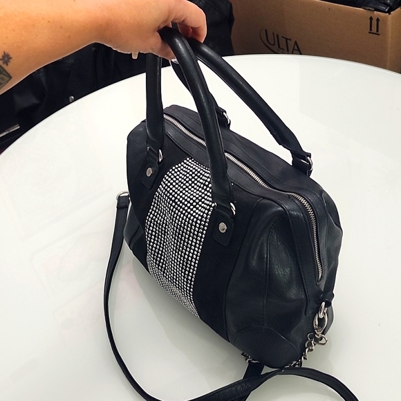 Steve Madden black faux leather purse w/gems - Picture 4 of 15